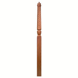 T-3015 Twist Bunker Hill 3-1/2" x 56" or 3-1/2 x 60" Gooseneck Landing Pin Top Newel Post, American Cherry
