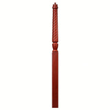 T-3015 Twist Bunker Hill 3-1/2" x 56" or 3-1/2 x 60" Gooseneck Landing Pin Top Newel Post, Brazilian Cherry