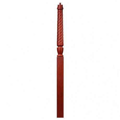 T-3015 Twist Bunker Hill 3-1/2" x 56" or 3-1/2 x 60" Gooseneck Landing Pin Top Newel Post, Brazilian Cherry