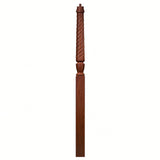 T-3015 Twist Bunker Hill 3-1/2" x 56" or 3-1/2 x 60" Gooseneck Landing Pin Top Newel Post, Mahogany