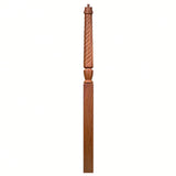 T-3015 Twist Bunker Hill 3-1/2" x 56" or 3-1/2 x 60" Gooseneck Landing Pin Top Newel Post, Red Oak