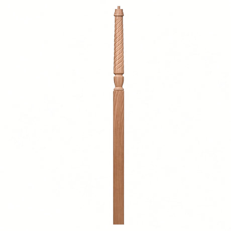 T-3018 3-1/2" x 72" Bunker Hill Pin Top Landing Newel Post, Alder