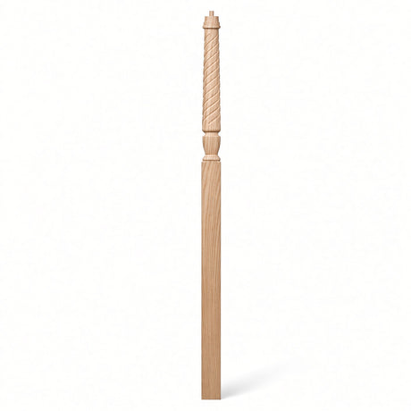 T-3018 3-1/2" x 72" Bunker Hill Pin Top Landing Newel Post, Ash