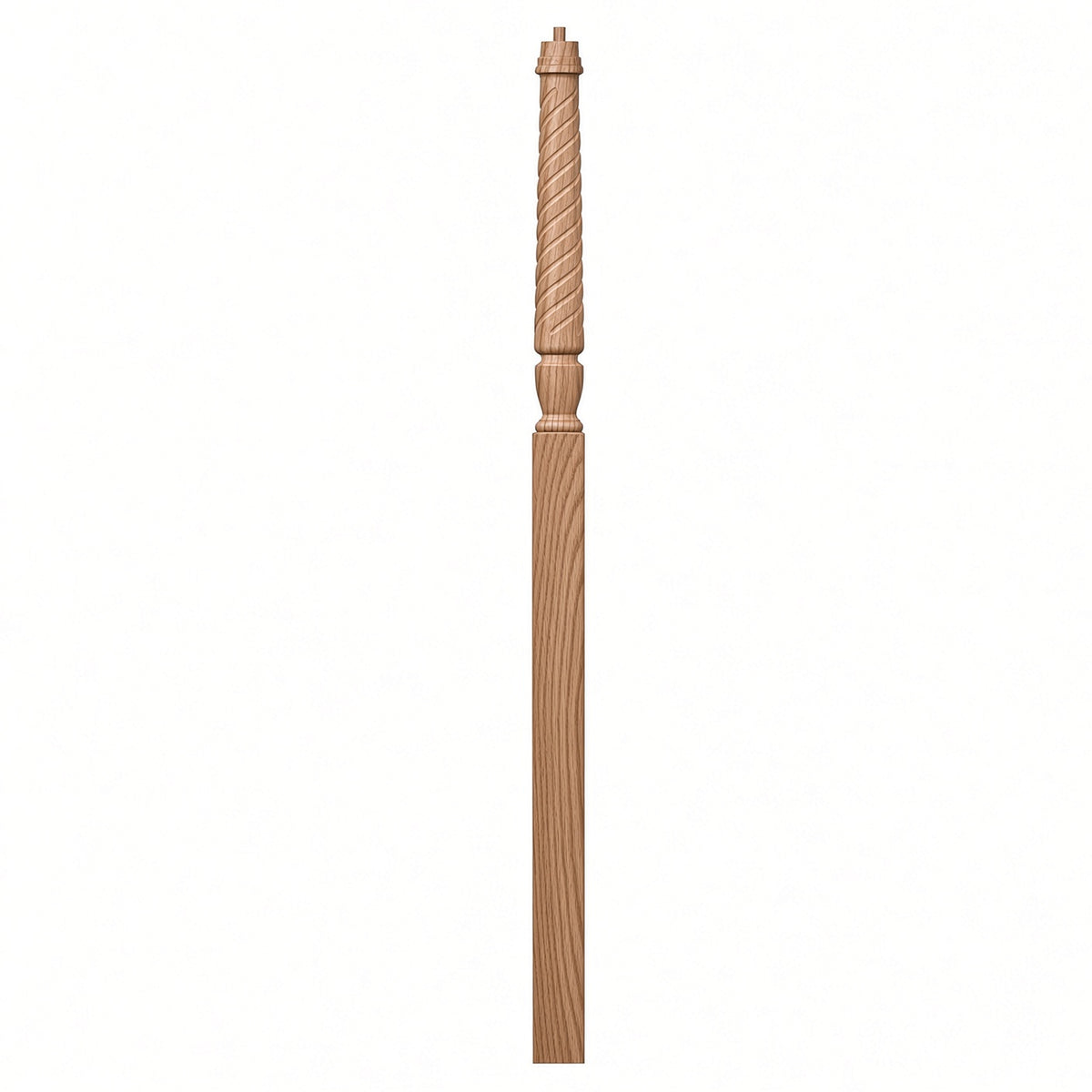 T-3018 3-1/2" x 72" Bunker Hill Pin Top Landing Newel Post, Hickory