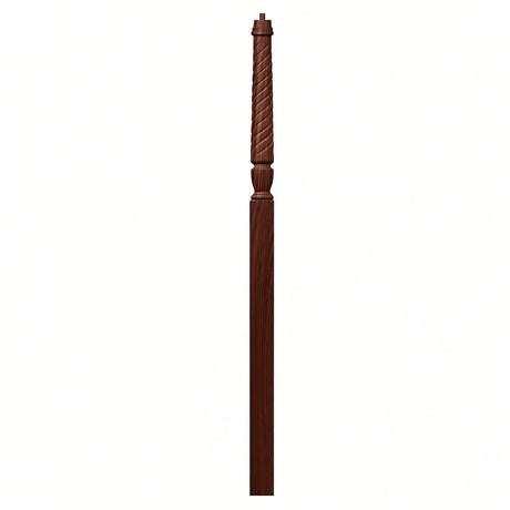 T-3018 3-1/2" x 72" Bunker Hill Pin Top Landing Newel Post, Mahogany