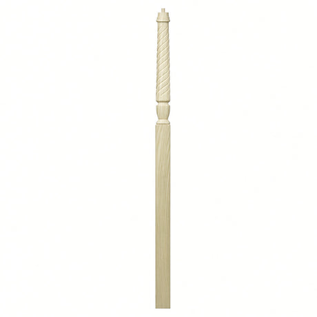 T-3018 3-1/2" x 72" Bunker Hill Pin Top Landing Newel Post, Poplar