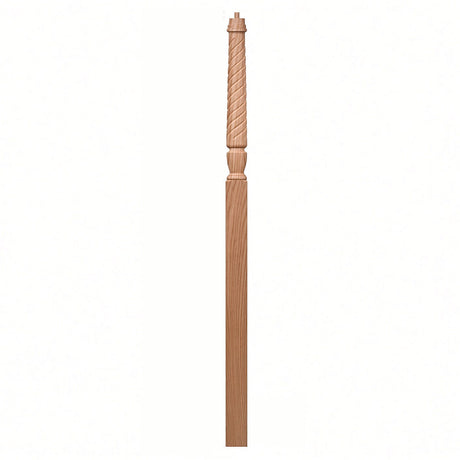 T-3018 3-1/2" x 72" Bunker Hill Pin Top Landing Newel Post, Red Oak