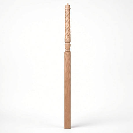 T-3018 3-1/2" x 72" Bunker Hill Pin Top Landing Newel Post, Soft Maple