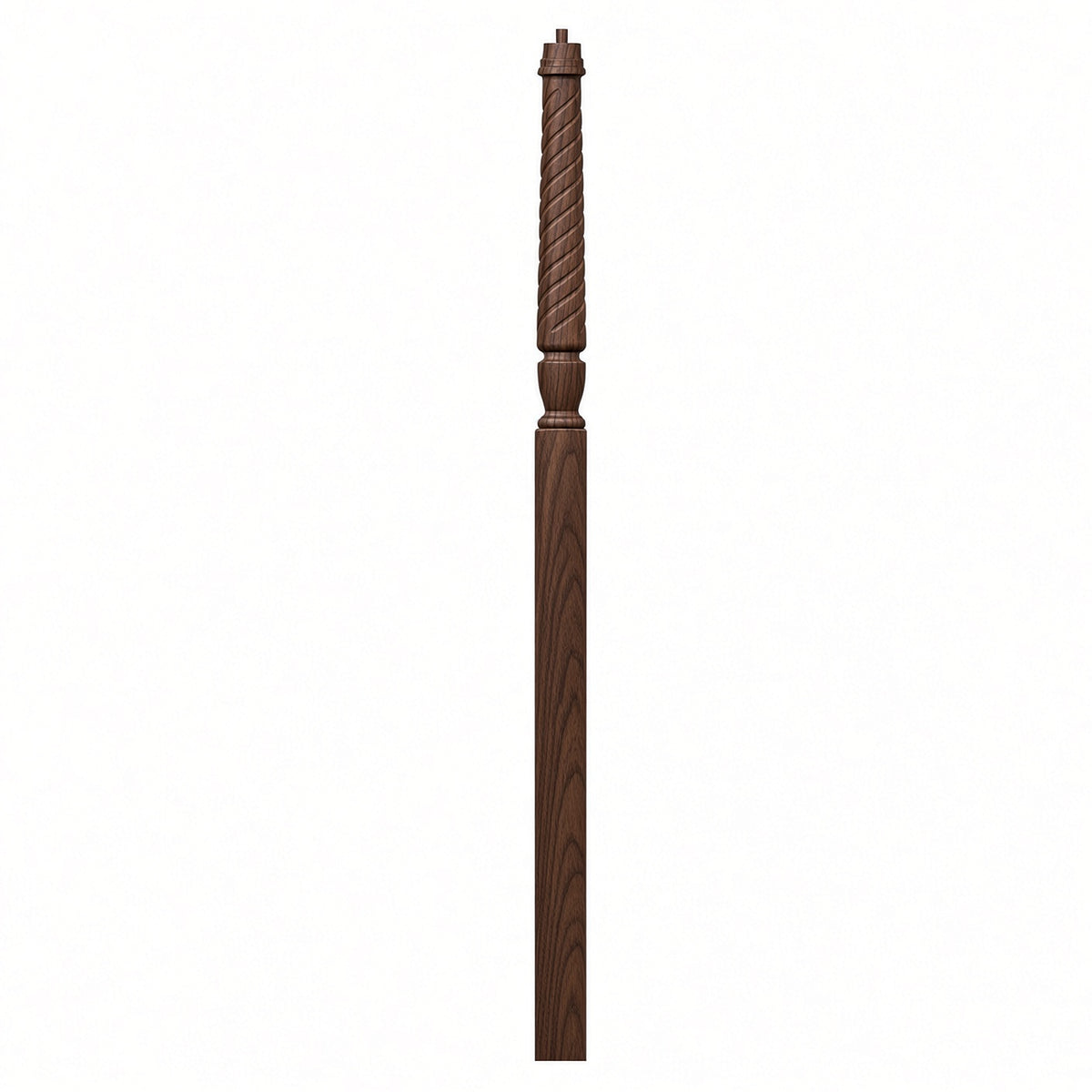 T-3018 3-1/2" x 72" Bunker Hill Pin Top Landing Newel Post, Walnut