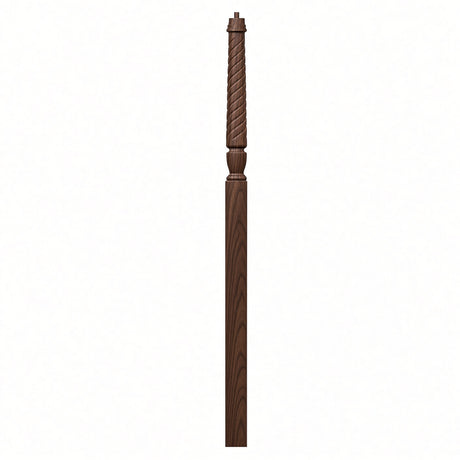 T-3018 3-1/2" x 72" Bunker Hill Pin Top Landing Newel Post, Walnut