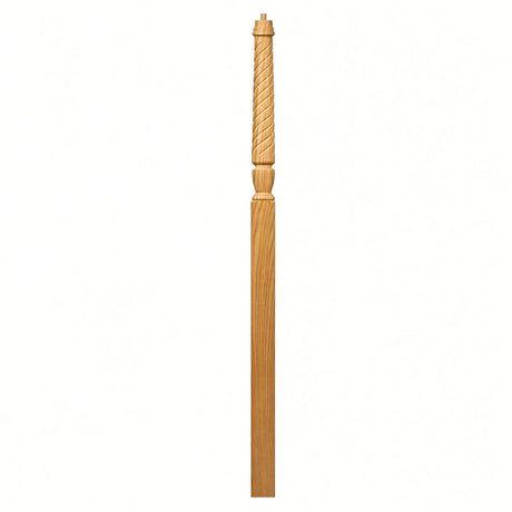 T-3018 3-1/2" x 72" Bunker Hill Pin Top Landing Newel Post, Yellow Pine