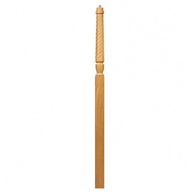 T-3018 3-1/2" x 72" Bunker Hill Pin Top Landing Newel Post, Yellow Pine