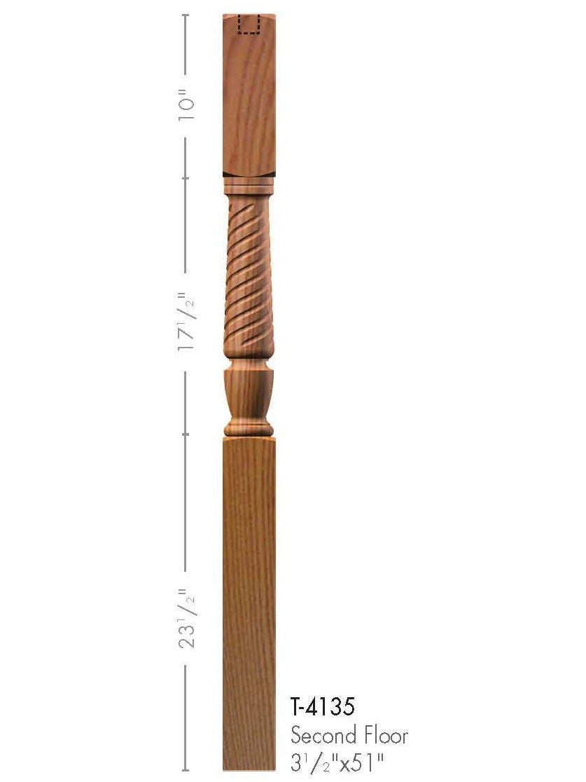 T-4135 Twist Interchangeable 2nd Floor Landing Newel Post