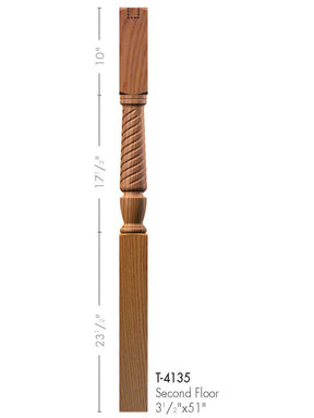 T-4135 Twist Interchangeable 2nd Floor Landing Newel Post