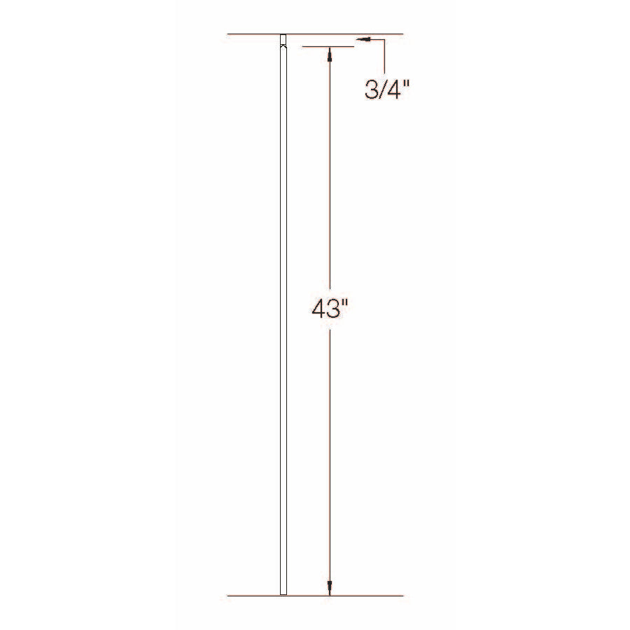 T01 1/2" Plain Tubular Steel Baluster Cadd Drawing