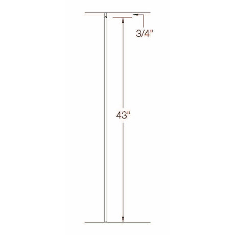T01 1/2" Plain Tubular Steel Baluster Cadd Drawing