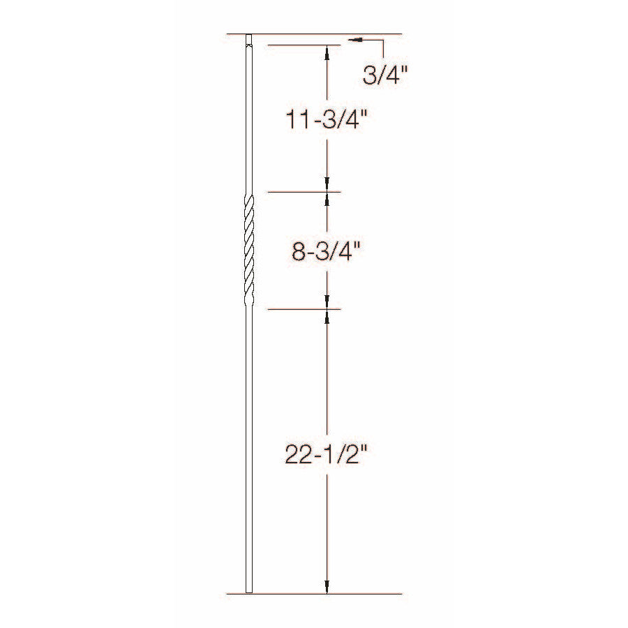 T-02 Single Twist, Tubular Steel Dimensional Information