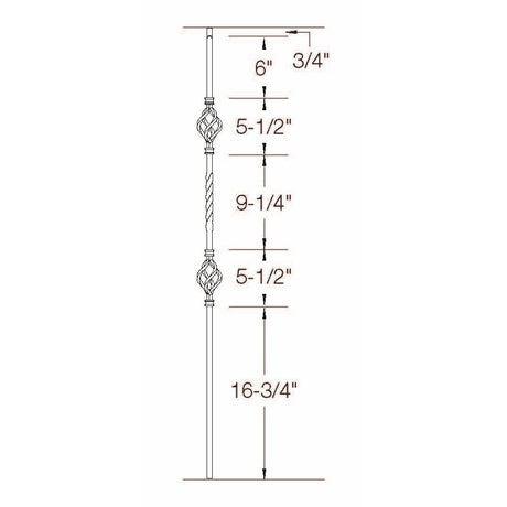 T-05 Double Basket with Single Twist Dimensional Information
