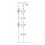 T-09 Double Basket, Single Ribbon, Tubular Steel Dimensional Information