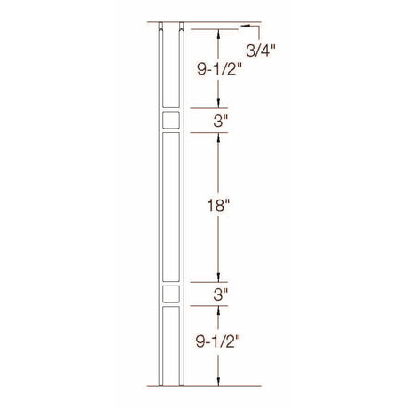 T-19 Double Panel Craftsman Baluster Dimensional Information