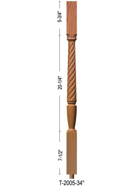 T-2005 34" Twist Bunker Hill Baluster