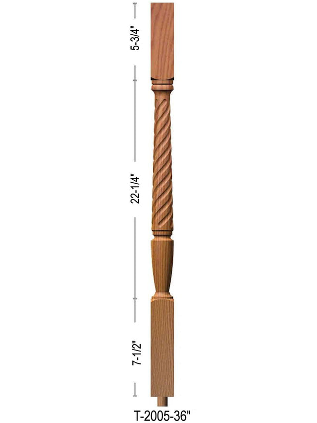 T-2005 36" Twist Bunker Hill Baluster