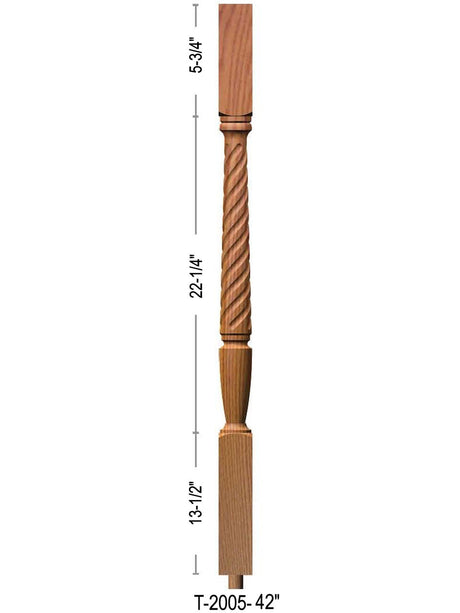 T-2005 42" Twist Bunker Hill Baluster