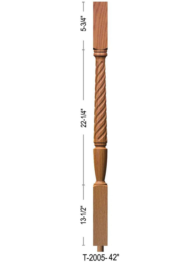 T-2005 42" Twist Bunker Hill Baluster