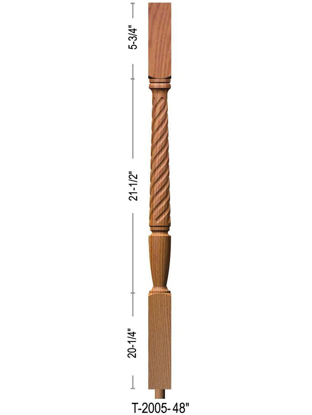 T-2005 48" Twist Bunker Hill Baluster