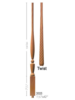 T-2025 42" Twist Georgia Baluster