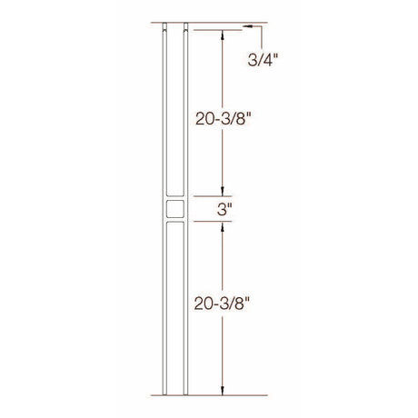 T-20 Single Panel Craftsman Baluster Dimensional Information