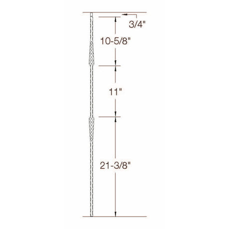 T-22 Split Arrows Edge Hammered TubDimensional Information
