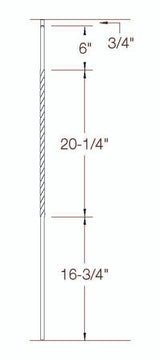T-27 Single 20" Long Twist dimensional information