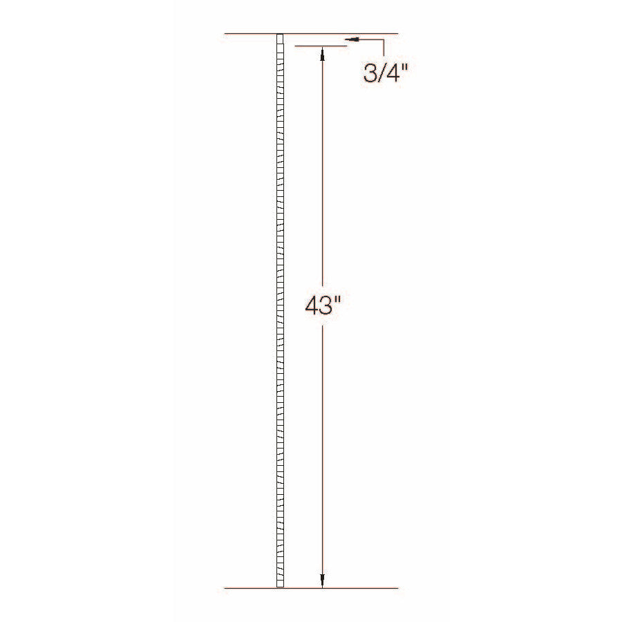 T-40 Face Hammered Plain Bar Dimensional Information