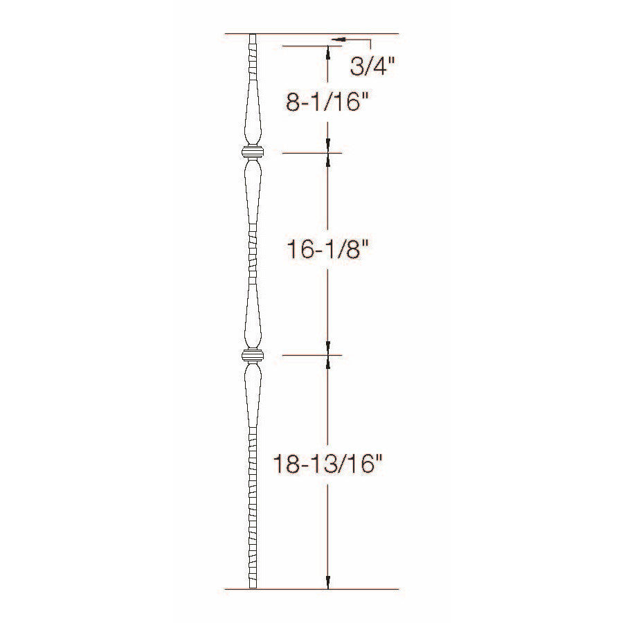 T-46 Double Collar with Spoons, Hammered Face Dimensional Information