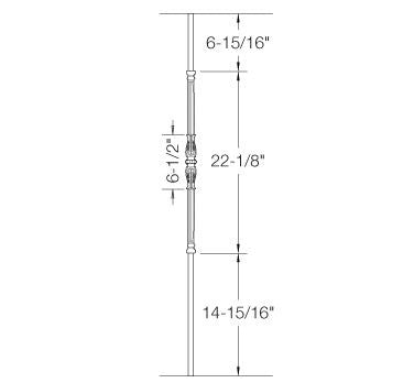 2GR51 16mm Single Knuckle Monaco Baluster - CADD Drawing