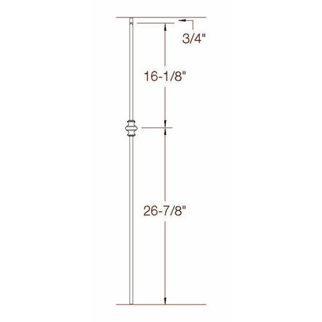 T-60 Single Knuckle Baluster Dimensional Information