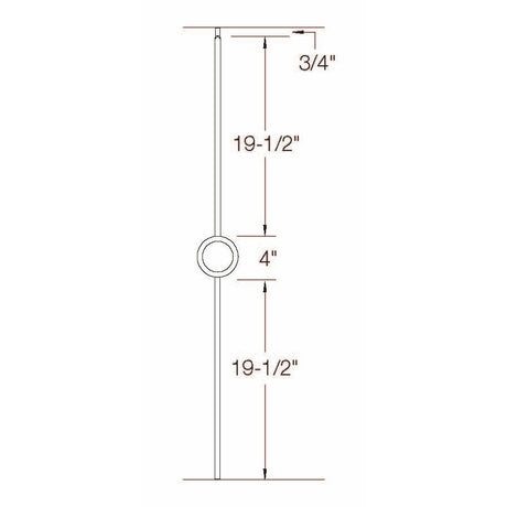 T-72 Single Circle Baluster Dimensional Information