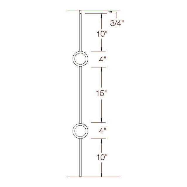 T-73 Double Circle Baluster Dimensional Information