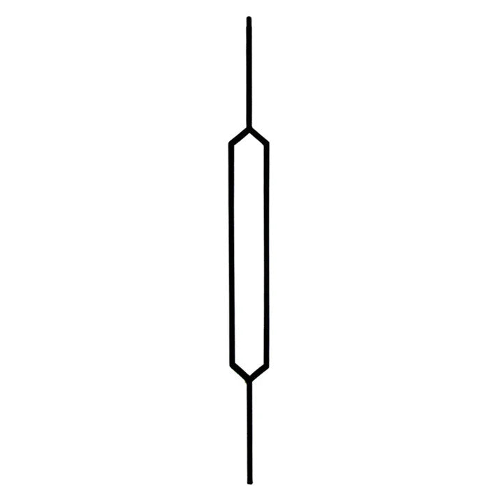 T88 Peaked Top / Bottom Rectangle Tubular Steel Baluster, Satin Black