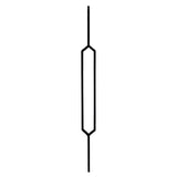 T88 Peaked Top / Bottom Rectangle Tubular Steel Baluster, Satin Black