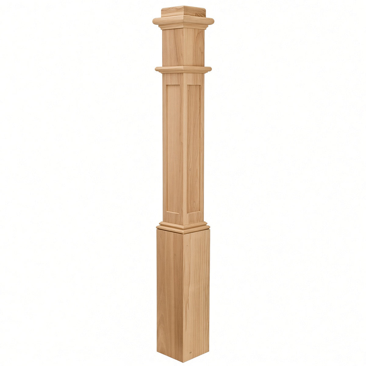 991TFP True Flat Panel 6-1/4" x 56" Ranch Box Newel post, Alder
