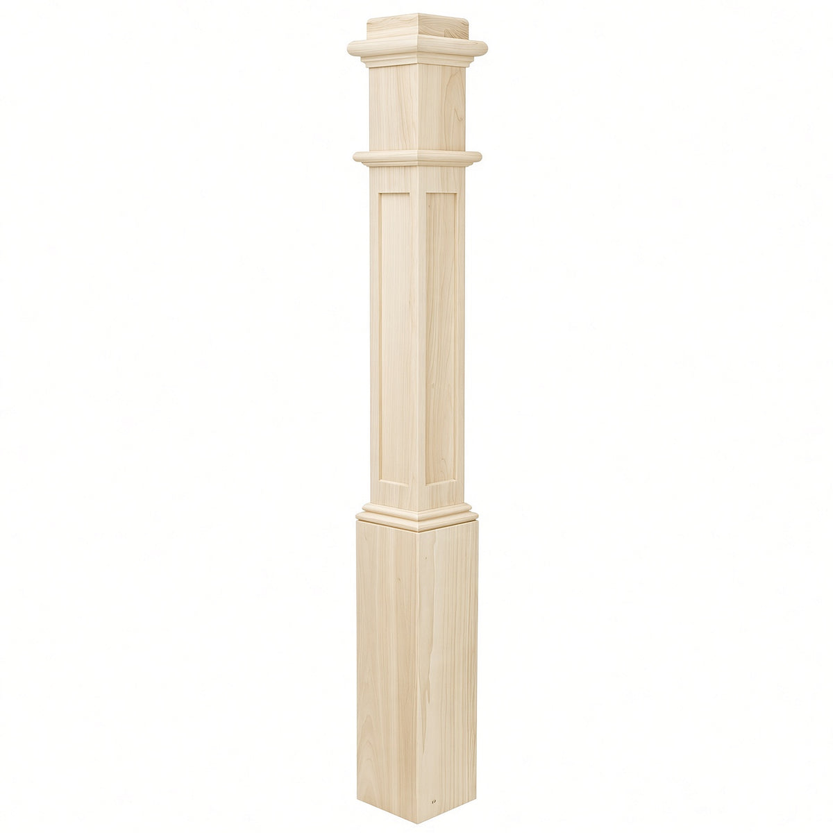 991TFP True Flat Panel 6-1/4" x 56" Ranch Box Newel post, Hard Maple