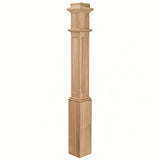 991TFP True Flat Panel 6-1/4" x 56" Ranch Box Newel post, Red Oak