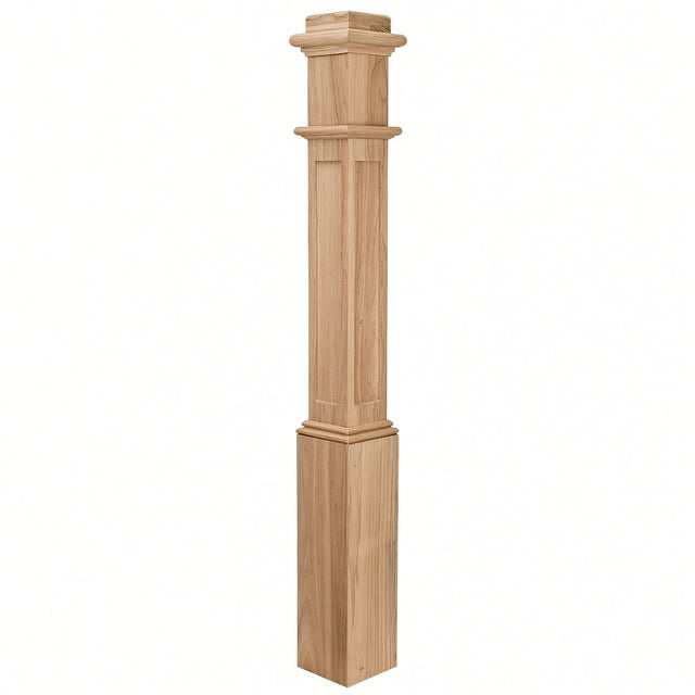 991TFP True Flat Panel 6-1/4" x 56" Ranch Box Newel post, Red Oak