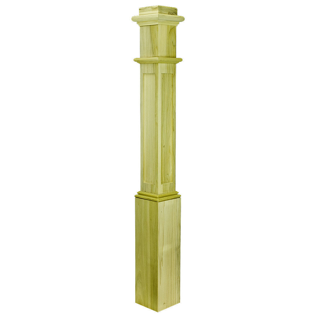 991TFP True Flat Panel 6-1/4" x 56" Ranch Box Newel post, Poplar