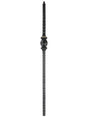 TN31 Hammered Edge Newel with Single Ball, Satin Black