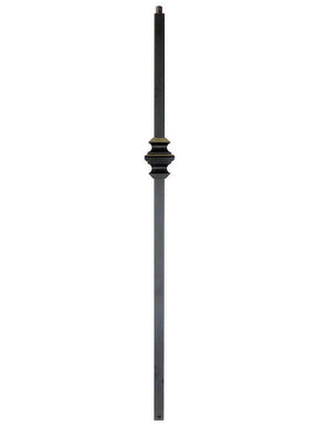 TN60 Satin Black Square Newel Post with Knuckle