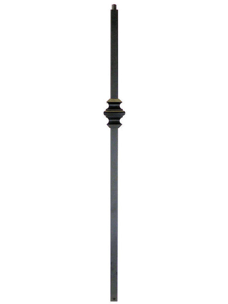 TN60 Satin Black Square Newel Post with Knuckle
