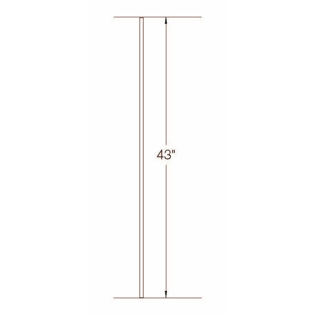 TR01 12mm Round Tubular Steel Tubular Steel Baluster Dimensional Information